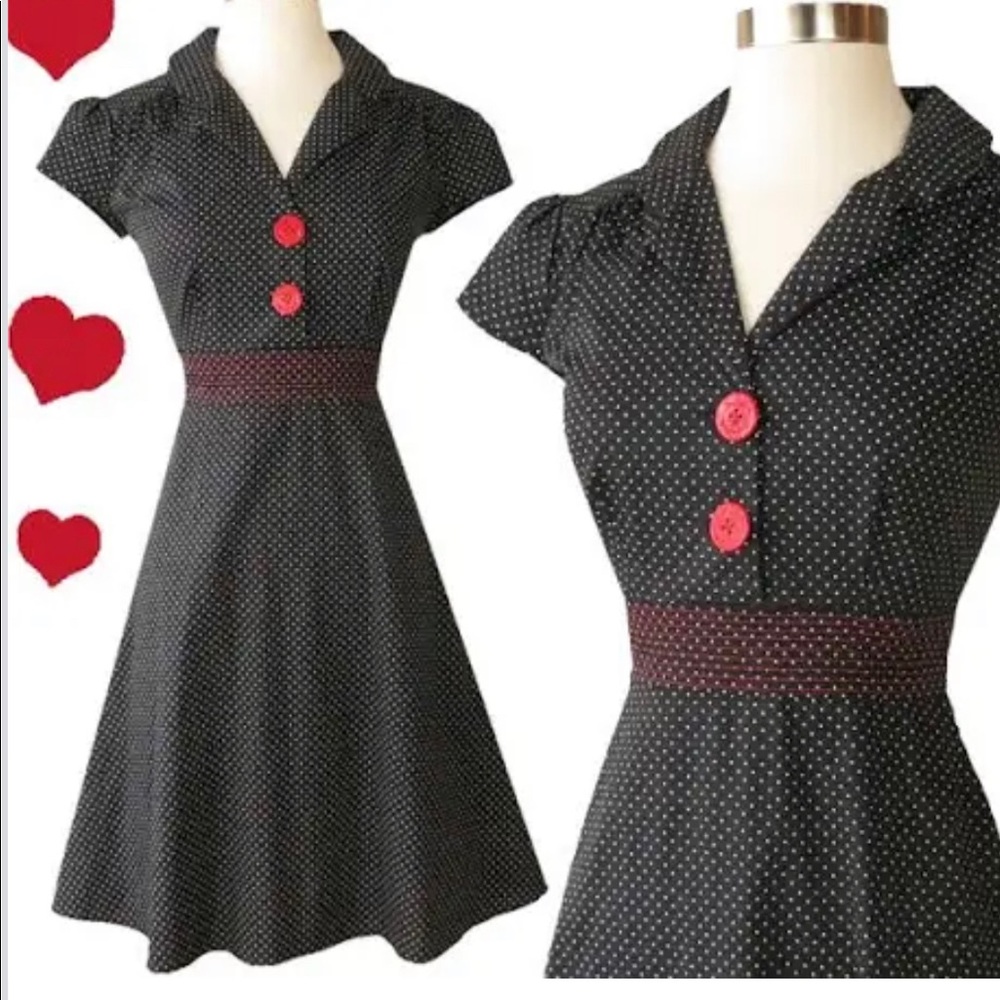 Ruby Rox Retro Pinup Polka Dot Dress